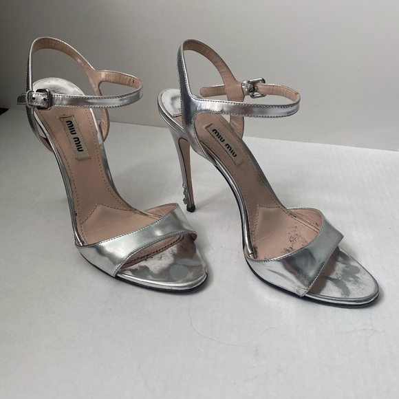 Miu Miu Silver Sandal - Picture 1 of 3